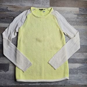 Tibi Sweater Womens XS yellow with Gauze sleeves